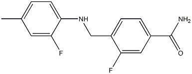 3-fluoro-4-{[(2-fluoro-4-methylphenyl)amino]methyl}benzamide Structure