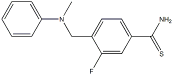 3-fluoro-4-{[methyl(phenyl)amino]methyl}benzene-1-carbothioamide Struktur