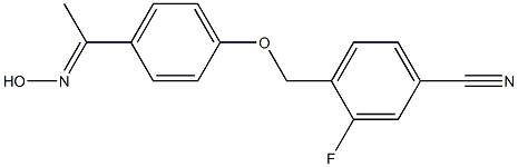 3-fluoro-4-{4-[1-(hydroxyimino)ethyl]phenoxymethyl}benzonitrile Struktur