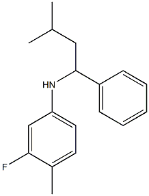 3-fluoro-4-methyl-N-(3-methyl-1-phenylbutyl)aniline Structure