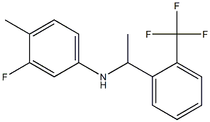 3-fluoro-4-methyl-N-{1-[2-(trifluoromethyl)phenyl]ethyl}aniline Struktur