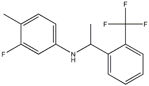 3-fluoro-4-methyl-N-{1-[2-(trifluoromethyl)phenyl]ethyl}aniline 结构式