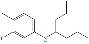 3-fluoro-N-(heptan-4-yl)-4-methylaniline 化学構造式