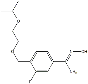 3-fluoro-N'-hydroxy-4-[(2-isopropoxyethoxy)methyl]benzenecarboximidamide Struktur