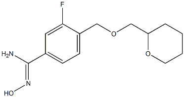 3-fluoro-N'-hydroxy-4-[(tetrahydro-2H-pyran-2-ylmethoxy)methyl]benzenecarboximidamide,,结构式