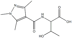 3-hydroxy-2-[(1,3,5-trimethyl-1H-pyrazol-4-yl)formamido]butanoic acid Structure