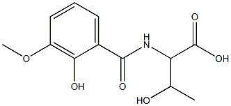3-hydroxy-2-[(2-hydroxy-3-methoxybenzoyl)amino]butanoic acid 化学構造式