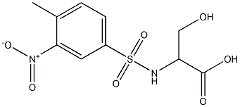 3-hydroxy-2-[(4-methyl-3-nitrobenzene)sulfonamido]propanoic acid 化学構造式