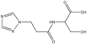 3-hydroxy-2-[3-(1H-1,2,4-triazol-1-yl)propanamido]propanoic acid 化学構造式