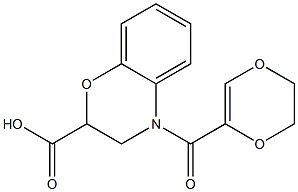 4-(5,6-dihydro-1,4-dioxin-2-ylcarbonyl)-3,4-dihydro-2H-1,4-benzoxazine-2-carboxylic acid|