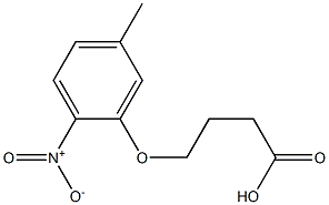 4-(5-methyl-2-nitrophenoxy)butanoic acid 化学構造式