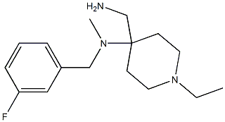 4-(aminomethyl)-1-ethyl-N-[(3-fluorophenyl)methyl]-N-methylpiperidin-4-amine Structure