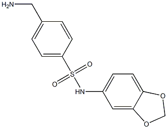 4-(aminomethyl)-N-(2H-1,3-benzodioxol-5-yl)benzene-1-sulfonamide 化学構造式
