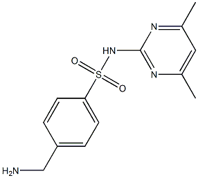 4-(aminomethyl)-N-(4,6-dimethylpyrimidin-2-yl)benzene-1-sulfonamide,,结构式