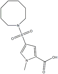 4-(azocane-1-sulfonyl)-1-methyl-1H-pyrrole-2-carboxylic acid 化学構造式