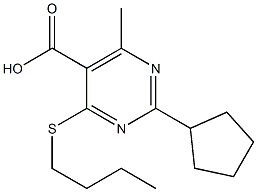 4-(butylthio)-2-cyclopentyl-6-methylpyrimidine-5-carboxylic acid