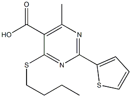 4-(butylthio)-6-methyl-2-thien-2-ylpyrimidine-5-carboxylic acid 结构式