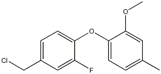 4-(chloromethyl)-2-fluoro-1-(2-methoxy-4-methylphenoxy)benzene 结构式