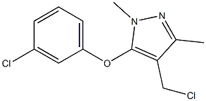4-(chloromethyl)-5-(3-chlorophenoxy)-1,3-dimethyl-1H-pyrazole Struktur