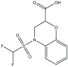 4-(difluoromethane)sulfonyl-3,4-dihydro-2H-1,4-benzoxazine-2-carboxylic acid 化学構造式