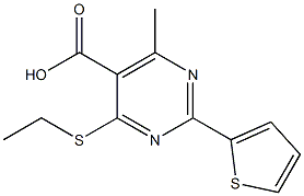 4-(ethylthio)-6-methyl-2-thien-2-ylpyrimidine-5-carboxylic acid