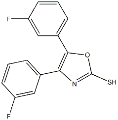 4,5-bis(3-fluorophenyl)-1,3-oxazole-2-thiol,,结构式