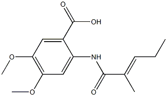 4,5-dimethoxy-2-{[(2E)-2-methylpent-2-enoyl]amino}benzoic acid|