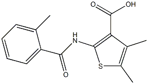 4,5-dimethyl-2-[(2-methylbenzoyl)amino]thiophene-3-carboxylic acid,,结构式