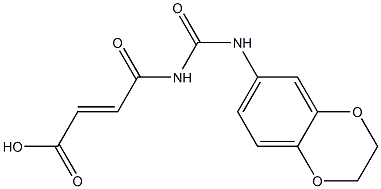 4-[(2,3-dihydro-1,4-benzodioxin-6-ylcarbamoyl)amino]-4-oxobut-2-enoic acid 化学構造式