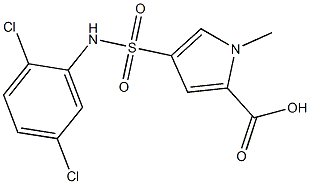 4-[(2,5-dichlorophenyl)sulfamoyl]-1-methyl-1H-pyrrole-2-carboxylic acid,,结构式