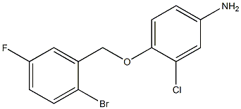 4-[(2-bromo-5-fluorobenzyl)oxy]-3-chloroaniline Struktur