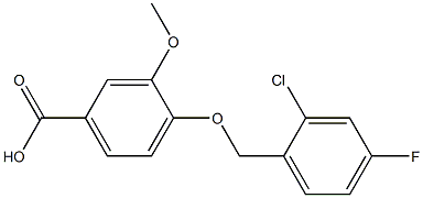 4-[(2-chloro-4-fluorophenyl)methoxy]-3-methoxybenzoic acid 化学構造式