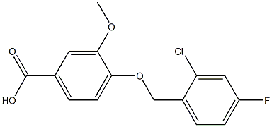 4-[(2-chloro-4-fluorophenyl)methoxy]-3-methoxybenzoic acid 结构式