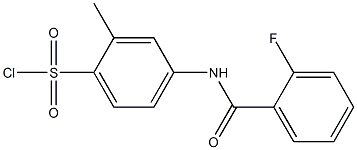 4-[(2-fluorobenzene)amido]-2-methylbenzene-1-sulfonyl chloride Struktur
