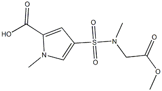 4-[(2-methoxy-2-oxoethyl)(methyl)sulfamoyl]-1-methyl-1H-pyrrole-2-carboxylic acid 结构式