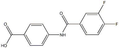 4-[(3,4-difluorobenzene)amido]benzoic acid Struktur