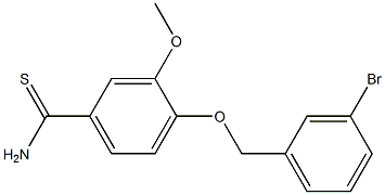 4-[(3-bromophenyl)methoxy]-3-methoxybenzene-1-carbothioamide Struktur