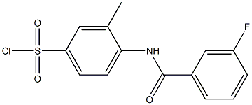 4-[(3-fluorobenzene)amido]-3-methylbenzene-1-sulfonyl chloride Struktur