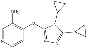 4-[(4,5-dicyclopropyl-4H-1,2,4-triazol-3-yl)sulfanyl]pyridin-3-amine 化学構造式