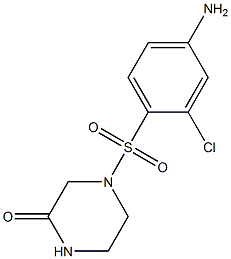4-[(4-amino-2-chlorobenzene)sulfonyl]piperazin-2-one,,结构式