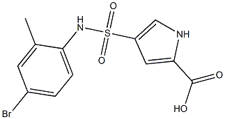 4-[(4-bromo-2-methylphenyl)sulfamoyl]-1H-pyrrole-2-carboxylic acid,,结构式