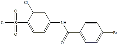4-[(4-bromobenzene)amido]-2-chlorobenzene-1-sulfonyl chloride 化学構造式