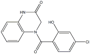 4-[(4-chloro-2-hydroxyphenyl)carbonyl]-1,2,3,4-tetrahydroquinoxalin-2-one 化学構造式