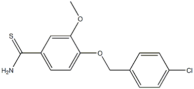 4-[(4-chlorophenyl)methoxy]-3-methoxybenzene-1-carbothioamide,,结构式