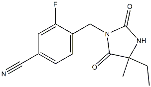 4-[(4-ethyl-4-methyl-2,5-dioxoimidazolidin-1-yl)methyl]-3-fluorobenzonitrile,,结构式