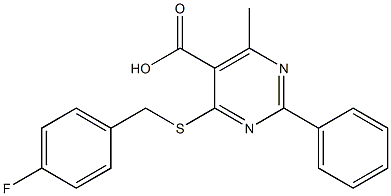 4-[(4-fluorobenzyl)thio]-6-methyl-2-phenylpyrimidine-5-carboxylic acid