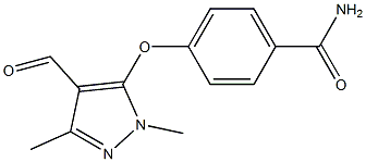 4-[(4-formyl-1,3-dimethyl-1H-pyrazol-5-yl)oxy]benzamide 结构式