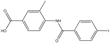 4-[(4-iodobenzene)amido]-3-methylbenzoic acid Struktur