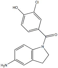 4-[(5-amino-2,3-dihydro-1H-indol-1-yl)carbonyl]-2-chlorophenol,,结构式