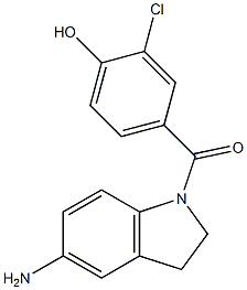 4-[(5-amino-2,3-dihydro-1H-indol-1-yl)carbonyl]-2-chlorophenol Struktur